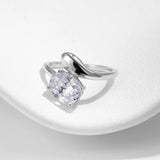925 Sterling Silber Ring mit funkelndem ovalem Zirkon für Frauen
