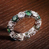 Moissanit Ring für Frauen  Farbenfrohe s925 Silber