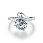 925 Sterling Silber Ring mit funkelndem ovalem Zirkon für Frauen