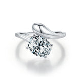 925 Sterling Silber Ring mit funkelndem ovalem Zirkon für Frauen