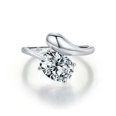 925 Sterling Silber Ring mit funkelndem ovalem Zirkon für Frauen