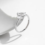 925 Sterling Silber Ring mit funkelnden Tröpfchen-CZ