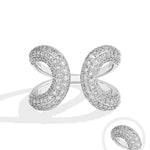 Ring Moissanite Full Hollow Design DVVS1 in 925 Sterling Silbe