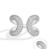 Ring Moissanite Full Hollow Design DVVS1 in 925 Sterling Silbe