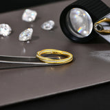 # Eleganter S925 Silber Ring mit Zirkonia, Doppelschicht-Design, strahlend und modern