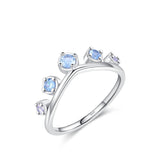 925 Sterling Silber Ring mit blauen und lila Steinen für Frauen