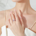 925 Sterling Silber Ring mit Pinken und Weißen Zirkonia
