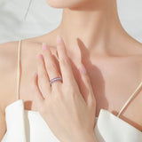 925 Sterling Silber Ring mit Pinken und Weißen Zirkonia