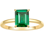925 Sterling Silber Verlobungsring für Damen mit 3CT smaragdgrünem Emerald