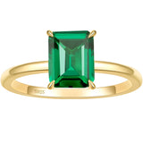 925 Sterling Silber Verlobungsring für Damen mit 3CT smaragdgrünem Emerald