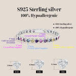 Herzform Farbsteinarmband aus S925 Sterlingsilber mit bunten Zirkonen für Damen