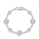 Damenarmband aus S925 Silber vergoldet mit runden Moissanit-Steinen
