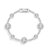 Damenarmband aus S925 Silber vergoldet mit runden Moissanit-Steinen