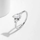 925 Sterling Silber Ring mit funkelnden Tröpfchen-CZ