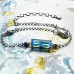 Damenarmband mit blauen Zirkonstein 925er Sterlingsilber