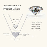 Herz-Anhänger-Halskette aus 925er Sterling Silber mit Moissanit