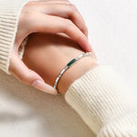 Armband mit malachitgrünem Stein und Zirkonia in 925er Sterlingsilber