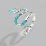 925 Sterling Silber Schlange Ring mit Cyanem Edelstein und Türkisfarbenen