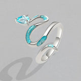 925 Sterling Silber Schlange Ring mit Cyanem Edelstein und Türkisfarbenen