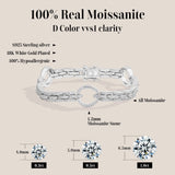 Moissanit-Diamantarmreifen mit ovalem Anhänger aus 925er Sterling Silbe