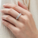 925er Sterling Silber Ring mit Zirkonia Breite Hochzeitsband
