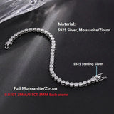 Funkelndes Moissanit S925 Sterling Silber Tennisarmband glitzernden Steinen