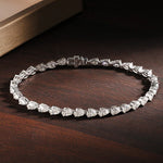 Tennisarmband aus Moissanite in tropfenförmigem Design 925er Silber