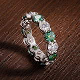 Moissanit Ring für Frauen  Farbenfrohe s925 Silber