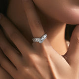 925 Sterling Silber Ring mit Funkelndem Pavé-Zierrat und Zirkonia für Frauen