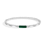Armband mit malachitgrünem Stein und Zirkonia in 925er Sterlingsilber