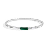 Armband mit malachitgrünem Stein und Zirkonia in 925er Sterlingsilber