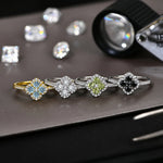 # Blumenring mit blauen Moissanitsteinen aus 925er Sterlingsilber für Damen - Eleganter, handgefertigter Schmuck