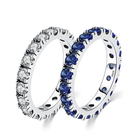 blauer Zirkonia Ring aus 925er Sterling SilberDamenring