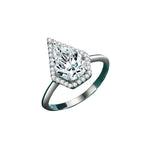 925 Sterling Silber Tropfenring mit funkelndem AAAAA CZ für modebewusste