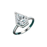 925 Sterling Silber Tropfenring mit funkelndem AAAAA CZ für modebewusste