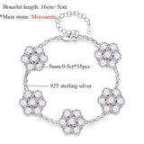 Blumenarmband aus 925er Sterling Silber mit funkelnden Zirkonia-Steinen
