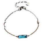 Damenarmband mit blauen Zirkonstein 925er Sterlingsilber