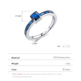 925 Sterlingsilber Luxus Ring mit quadratischem blauen Zirkonia und blauen