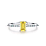 925 Sterling Silber Exquisite Ring mit rechteckigem pink und gelb Zirkonia