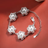 Blumenarmband aus 925er Sterling Silber mit funkelnden Zirkonia-Steinen
