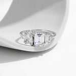 925 Sterling Silber Ring mit Marquise und rechteckigem Zirkoni
