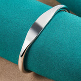925 Sterling Silber Damen Cuff Bangle Armband mit Doppelkugel