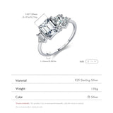 925 Sterling Silber Ring mit Marquise und rechteckigem Zirkoni