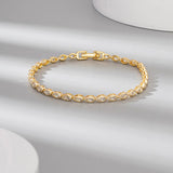 925er Sterling Silber Tennis-Armband mit gelbem Gold-Finish und funkelnden