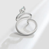 925 Sterling Silber Schlange Ring mit Cyanem Edelstein und Türkisfarbenen