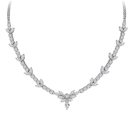 Halskette aus 925er Sterling Silber mit marquiseförmige