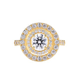 VVS1 Luxury Moissanite Ring im runden Schnitt 1.0CT aus S925 Sterlingsilber