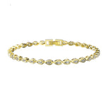 925er Sterling Silber Tennis-Armband mit gelbem Gold-Finish und funkelnden