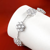 Blumenarmband aus 925er Sterling Silber mit funkelnden Zirkonia-Steinen