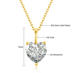 Herzförmige 14K Gold Halskette mit Moissanit-Anhänger